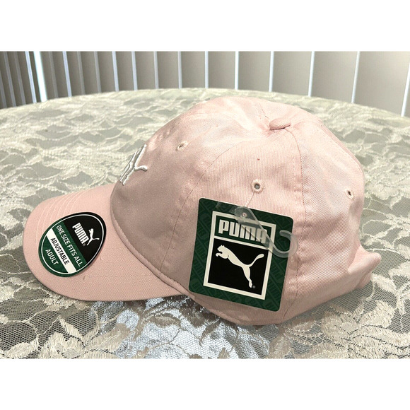NWT Women's Puma Blush Pink One Size Adjustable Adult Cotton Baseball Cap - Picture 2 of 5
